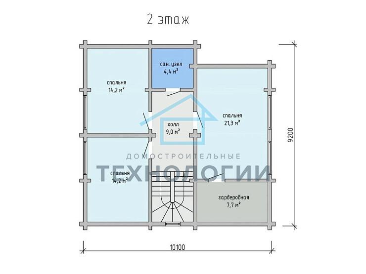 Двухэтажный дом из бруса 10х10 Златослав